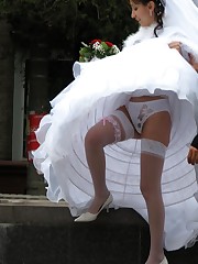 Naughty Brides upskirt photos upskirt pussy