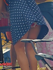 Girl in bright dress. Up skirts a sneek peek upskirt photo