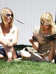 Sitting upskirt, or how to flash panties in public celebrity upskirt