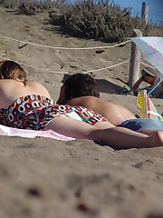 Big butt in sheer panties at the beach. Hot upskirt upskirt picture