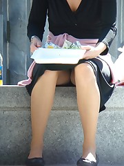 Brunette upskirt, voyeured while she ate upskirt photo