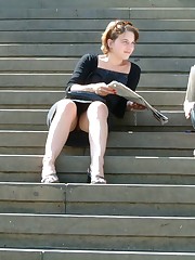 Girlfriend's up skirts, on stairs. Hot upskirt pics candid upskirt