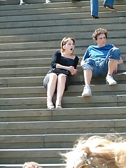 Girlfriend's up skirts, on stairs. Hot upskirt pics upskirt shot