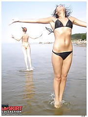 Lusty beach girls wearing hot sexy bikinis teen upskirt