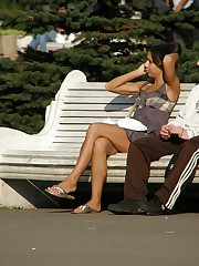 Hot sitting upskirts were caught in the streets upskirt pic