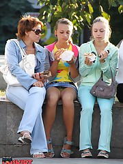 Lewd cameraman shot these sexy and funny upskirts candid upskirt