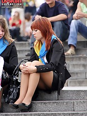 Lewd cameraman shot these sexy and funny upskirts upskirt pantyhose