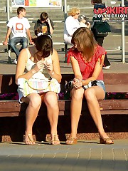 Turning on public upskirts with erotic panties upskirt pussy