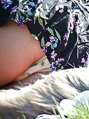 Sheer panties up bright skirt. Up skirt close up teen upskirt