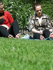 Sitting dark blonde in red. Up skirt amateur upskirt pantyhose