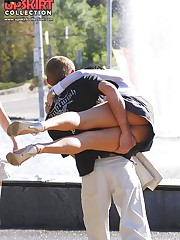 Quick upskirt flash in public upskirt pussy