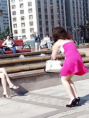 Outdoor sitting upskirt views upskirt pic