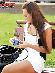 Stunning upskirt girls in a park teen upskirt