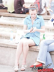 Sneak a look up skirts of hot babes upskirt pic