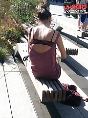 Naughty upskirt girl enjoys attention celebrity upskirt