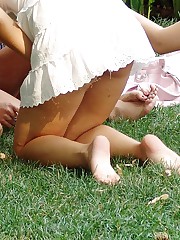Picnic in a park with upskirt celebrity upskirt