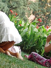 Picnic in a park with upskirt upskirt no panties