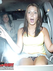 Awesome up skirt in car celebrity upskirt