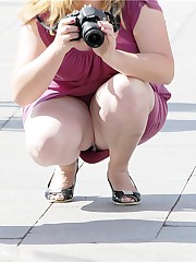 Girl with vacuum cleaner upskirting up skirt pic