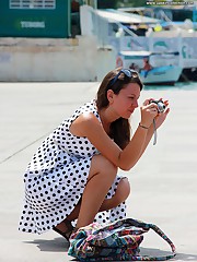 Upskirt babes looking into the cam teen upskirt