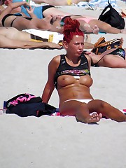 Bikini teens out of bras on the tits upskirt photo
