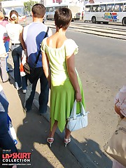 Windblown upskirts shot in street upskirt picture