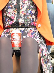 Upskirt babes rubbing goodies on cam upskirt pantyhose