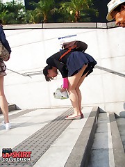Tight jeans shorts up skirt view upskirt photo
