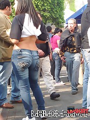 Sweet jeans girl going topless here teen upskirt