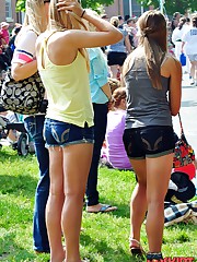 Summer shorts on all kinds of butts upskirt shot