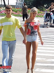 Best cameltoe of tiny shorts girl candid upskirt