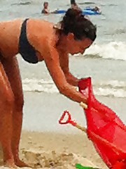 Babes treasures covered with bikini upskirt pantyhose