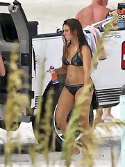 Hot bikini babes for kinky hunter teen upskirt