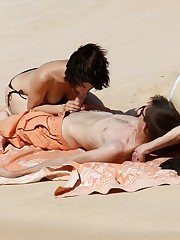 Hard bikini sex scenes on the beach upskirt photo