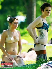 Hottest brunettes in erotic bikinis upskirt pic