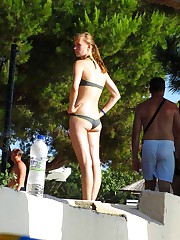 Bikini asses shots that entice you upskirt pussy