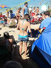 Their bikini butts look like apples upskirt pantyhose