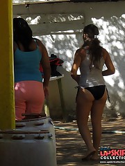 Unaware bubble bikini butts exposure upskirt shot