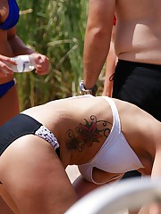 Latina bikini ass is hot and so round upskirt shot