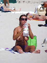 Girls in bikinis lying and bent over celebrity upskirt
