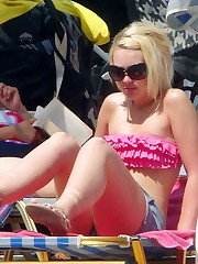 Day filled with sexy bikini booties upskirt photo