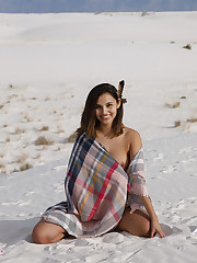 Alejandra Cobos returns with part 2 of our trip to White Sands, New Mexico. Days this magical require some divine intervention. We thought it would be too cold for anything revealing outdoors this late in the year, but the Sun God was on our side. This heroines's journey continues in part 3 coming on Thanksgiving Day. With a bonus video. And without undergarments. up skirt pic