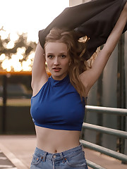 The sun was setting and it was starting to get chilly, but Giana Van Patten was full of enthusiasm to be photographed. I took her to a place where I often find tranquility, the Jackie Robinson Stadium in West Los Angeles. You can find me there often decompressing. The spot is relatively empty 90% of the time. Giana's crazy-good looks do not need much in the way of a stage. More of her to come. I hope this autumn finds you doing well. upskirt pic