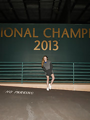 The sun was setting and it was starting to get chilly, but Giana Van Patten was full of enthusiasm to be photographed. I took her to a place where I often find tranquility, the Jackie Robinson Stadium in West Los Angeles. You can find me there often decompressing. The spot is relatively empty 90% of the time. Giana's crazy-good looks do not need much in the way of a stage. More of her to come. I hope this autumn finds you doing well. celebrity upskirt