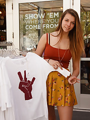 Zoey Lee again basking in the Phoenix sun, but this young beauty is from the outskirts of town. A place where you need a big ol' truck that is bound to get dirty on a regular basis. Zoey loves men at least twice her age, big dogs, and being sarcastic. This time we visit Arizona State University. The campus was crawling with students and faculty, but we still managed to grab a few sexy images. You can get away with plenty if look innocent enough. upskirt pic