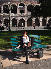 And we are back with another adventure in Italy. Carolina Firenze joins our contributor, Mitia, in Verona this time. I can tell that Carolina has the perfect attitude for Zishy. Mitia says Carolina fed off the generous attention that she received from strangers. She is a true exhibitionist. With Carolina, there is no shame, no fear. And in my opinion, this just how a beautiful woman should feel in an ideal world. Pipe dreams. upskirt pic