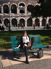 And we are back with another adventure in Italy. Carolina Firenze joins our contributor, Mitia, in Verona this time. I can tell that Carolina has the perfect attitude for Zishy. Mitia says Carolina fed off the generous attention that she received from strangers. She is a true exhibitionist. With Carolina, there is no shame, no fear. And in my opinion, this just how a beautiful woman should feel in an ideal world. Pipe dreams. upskirt pic