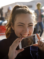 Mallory Christopher was ready to get her adult life started with a bang. She is a college freshman who feeds off excitement. She showed me around her small town over Thanksgiving break. We warmed up at a coffee shop, then pretended to be literati at the local used bookstore. Mallory's innocent facade combined with an adventurous personality makes for interesting plot twists. upskirt picture