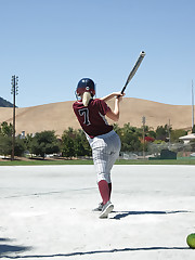 Morgan Attwood is from a small town near San Jose. She is already in college now, but it was only a year or two ago that she played on a softball team in high school. Softball is basically baseball for girls and people with a greater appreciation for safety. Morgan still had some gear, so we said what the hell and visited a local park in the middle of a Summer day. Uncoincidentally, Sporty Spice was always my favorite. upskirt pic