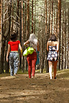 This is the first episode of my European adventure with these three incredible  women. Maybe one of you can name the location in the comments. It took about an hour to get our destination from the city. I was chomping at the bit to start shooting the whole way. We first did a shoot indoors, which you will see later, then we made our way to the forest for these photos. Vero, the brunette with the shorts, had to depart for her job at a restaurant. This is why she disappears midway. Oxana, the brunette in the red top, and Lauma, the blonde, were able to stay longer and we photographed on the beach. You will get to see that later also. But for now, revel in this beautiful moment that I might one day tell my grandchildren about. upskirt picture